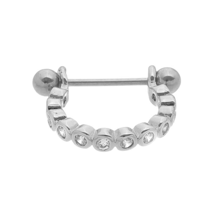 Piercing de Furo Piuka Argola P Stella 10mm Zircônia Prata