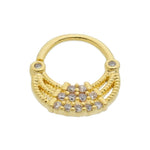 Piercing de Furo Piuka Argola Torção 6mm Bonnie Zircônias Dourado