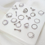 Piercing de Furo Piuka Argola Torção 6mm Bonnie Zircônias Prata