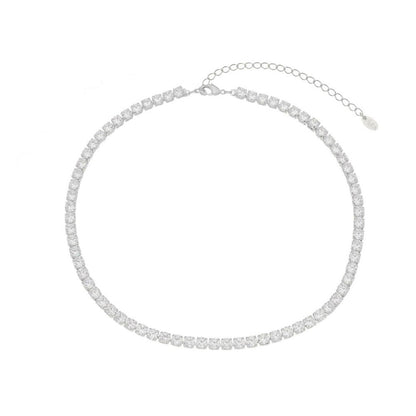 Choker Piuka Riviera Chiara Zircônias Média Cristal Folheada em Ródio Branco