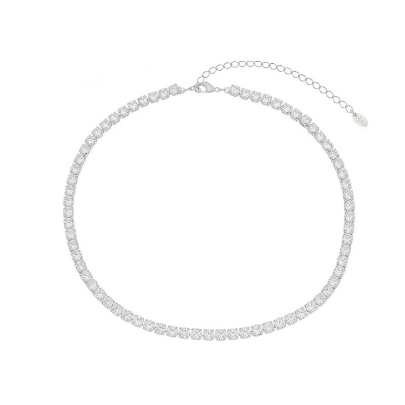 Choker Piuka Riviera Chiara Zircônias Média Cristal Folheada em Ródio Branco