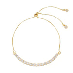 Pulseira Ajustável Folheada a Ouro 18k Riviera Chiara Zircônia Pequena Cristal