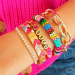 Pulseira Ajustável Folheada a Ouro 18k Riviera Chiara Zircônia Pequena Cristal