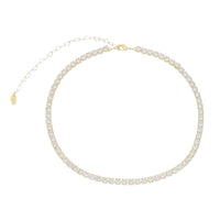 Choker Piuka Riviera Chiara Zircônias Média Cristal Folheada a Ouro 18k