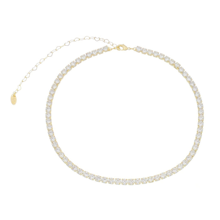 Choker Piuka Riviera Chiara Zircônias Média Cristal Folheada a Ouro 18k