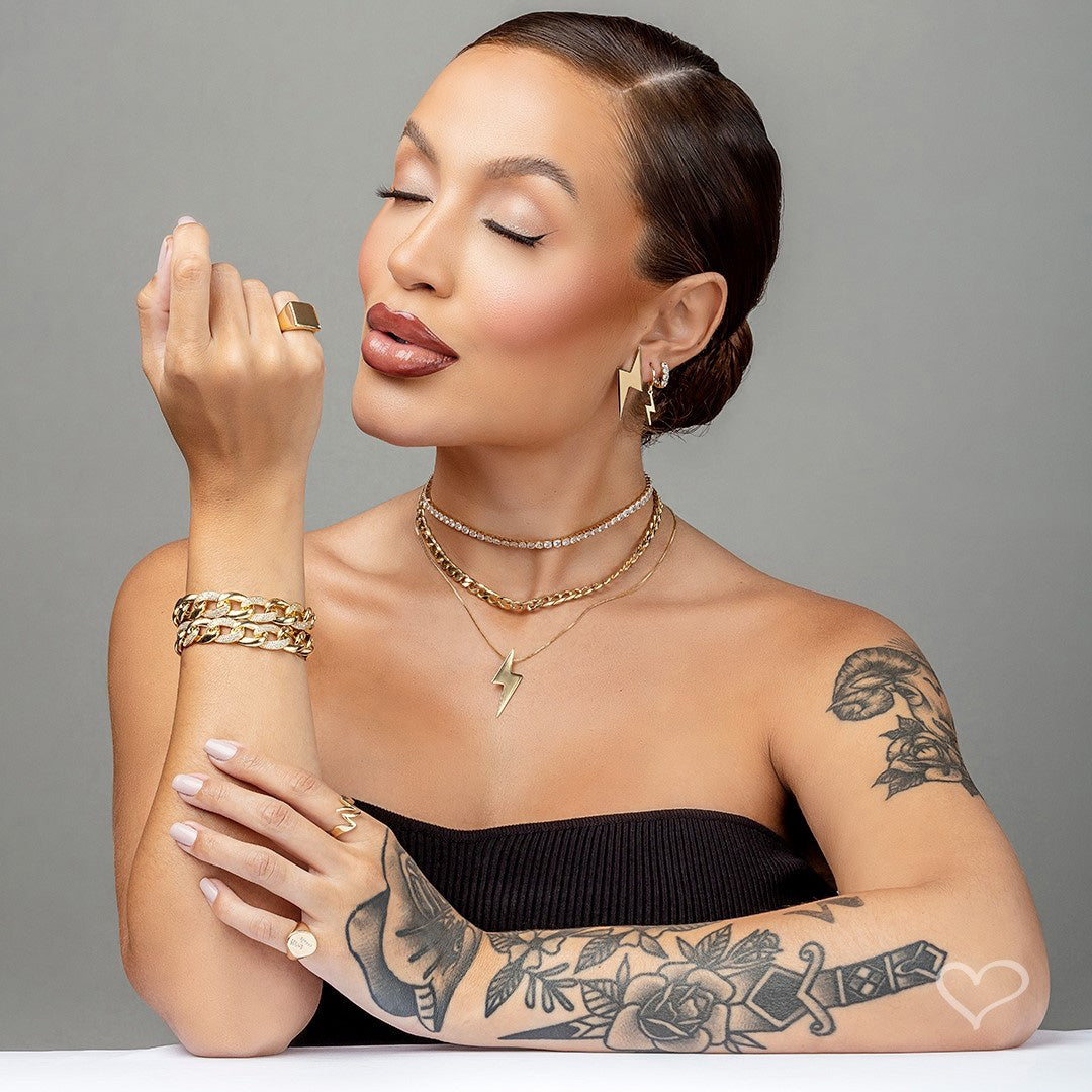 Choker Piuka Riviera Chiara Zircônias Média Cristal Folheada a Ouro 18k