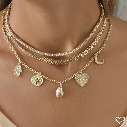Choker Piuka Riviera Chiara Zircônias Média Cristal Folheada a Ouro 18k