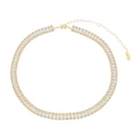 Choker Piuka Taylor Média Zircônias Baguete Cristal Folheada a Ouro 18k