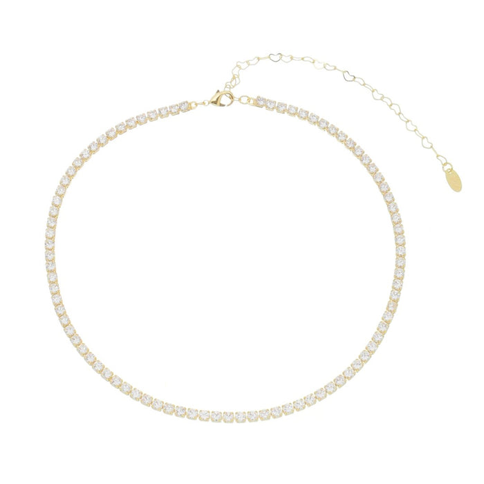 Choker Riviera Zircônias Pequena Cristal Folheada a Ouro 18k Chiara