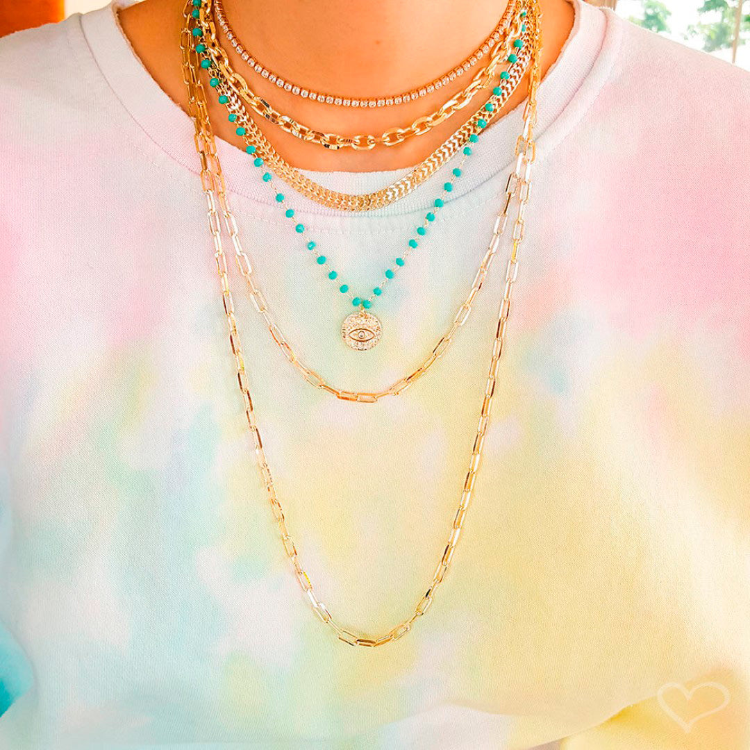Choker Riviera Zircônias Pequena Cristal Folheada a Ouro 18k Chiara