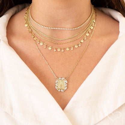 Choker Riviera Zircônias Pequena Cristal Folheada a Ouro 18k Chiara