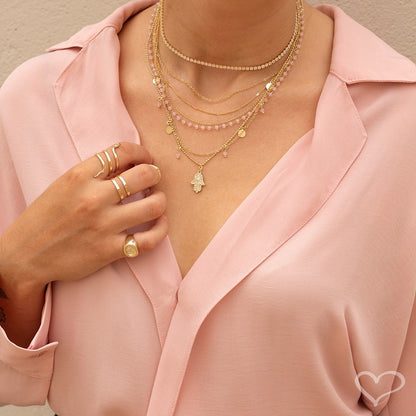 Choker Riviera Zircônias Pequena Cristal Folheada a Ouro 18k Chiara