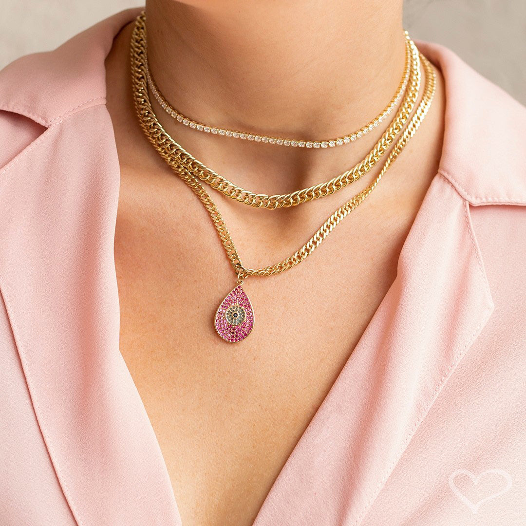 Choker Riviera Zircônias Pequena Cristal Folheada a Ouro 18k Chiara