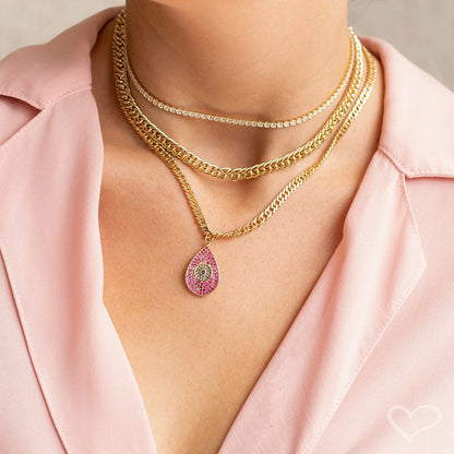 Choker Riviera Zircônias Pequena Cristal Folheada a Ouro 18k Chiara