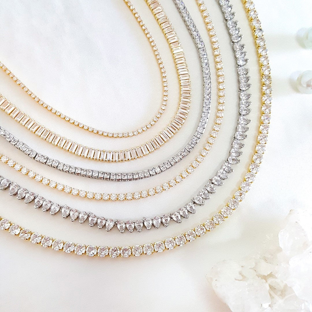 Choker Riviera Zircônias Pequena Cristal Folheada a Ouro 18k Chiara