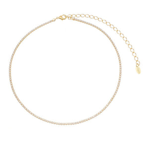 Choker Piuka Riviera Chiara Mini Zircônias Cristal Folheada a Ouro 18k