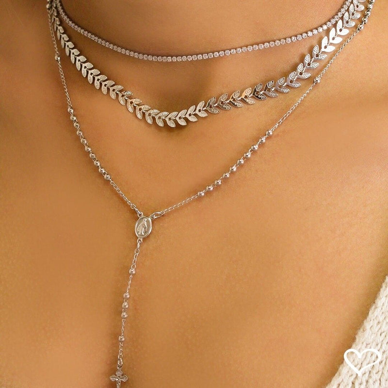 Choker Piuka Riviera Chiara Mini Zircônias Cristal Folheada em Ródio Branco