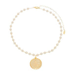 Choker Medalha São Bento Pérolas Folheado a Ouro 18k
