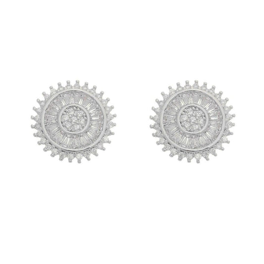 Brinco Piuka Solaris Zircônia Cristal Folheado em Ródio Branco