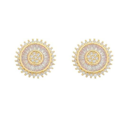 Brinco Piuka Solaris Zircônia Cristal Folheado a Ouro 18k