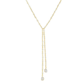 Colar Gravatinha Shine Zircônias Folheado a Ouro 18k