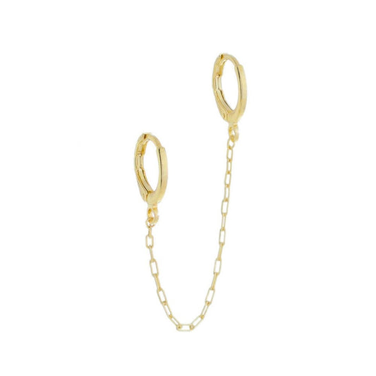 Brinco Ear Line Lizi Elos Folheado a Ouro 18k