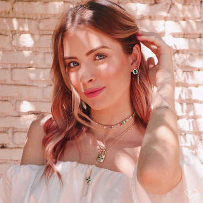 Brinco Ear Line Lizi Elos Folheado a Ouro 18k