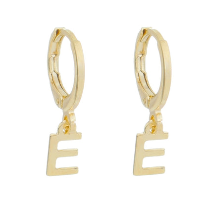 Brinco Argolinha de Letra/inicial Folheada a Ouro 18k