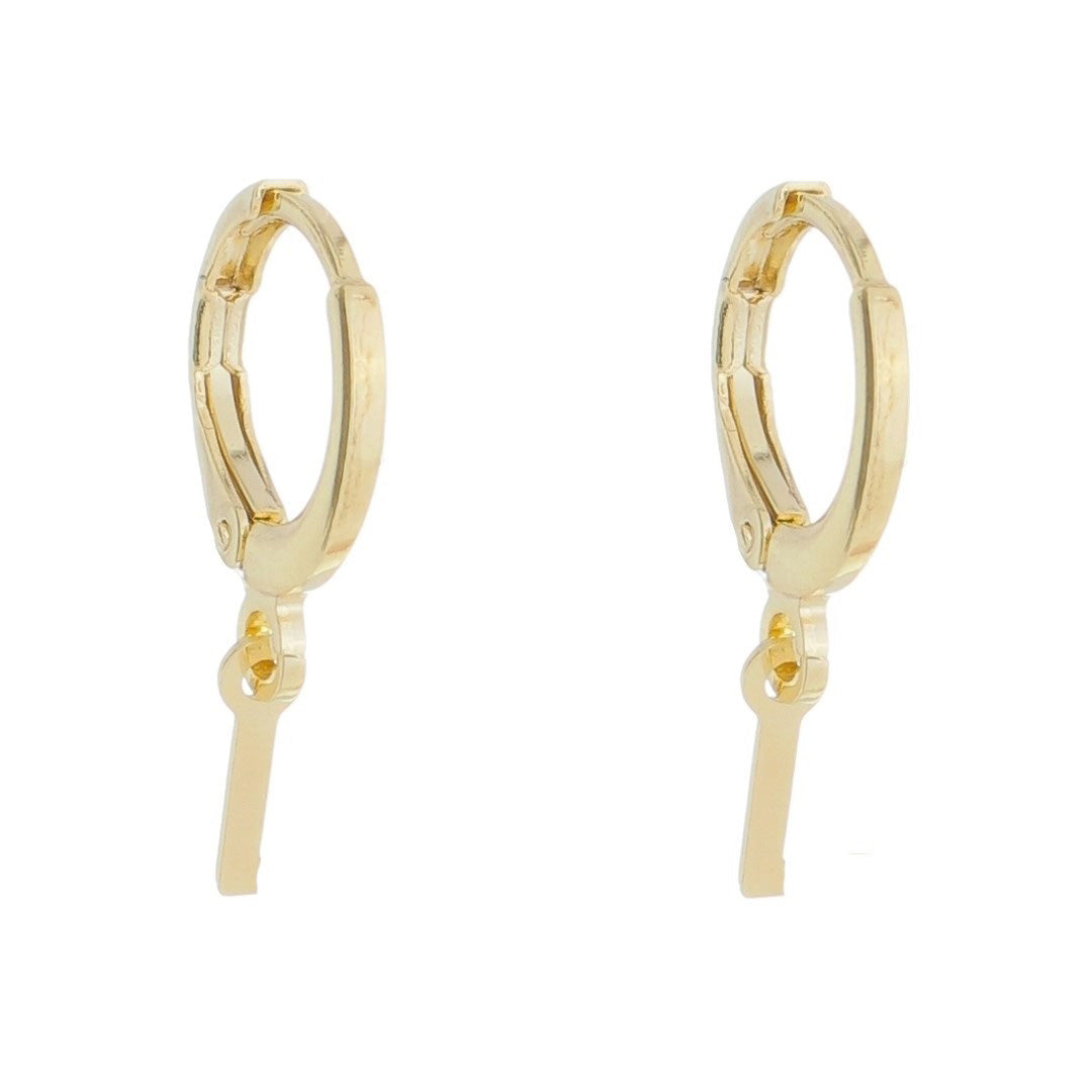 Brinco Argolinha de Letra/inicial Folheada a Ouro 18k