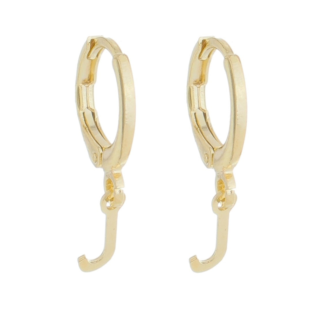 Brinco Argolinha de Letra/inicial Folheada a Ouro 18k