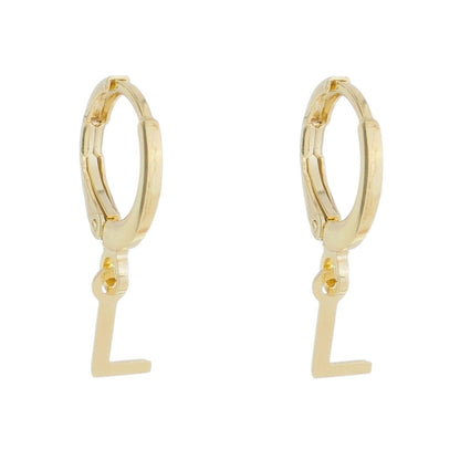 Brinco Argolinha de Letra/inicial Folheada a Ouro 18k