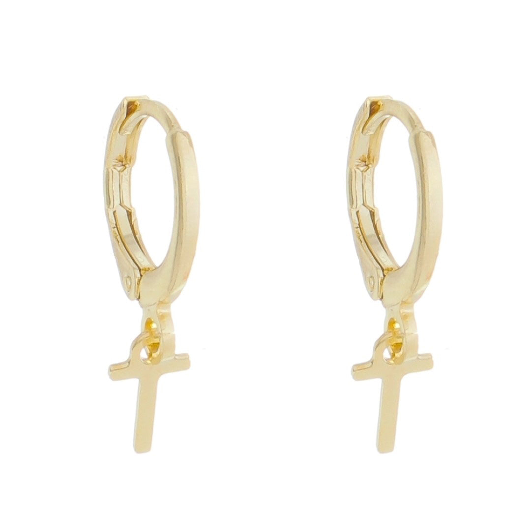 Brinco Argolinha de Letra/inicial Folheada a Ouro 18k