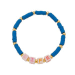 Pulseira Piuka Drica Life  Fimos Azul Folheada a Ouro 18k