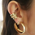 Piercing de Encaixe Piuka Zac Argola Lisa Folheado a Ouro 18k