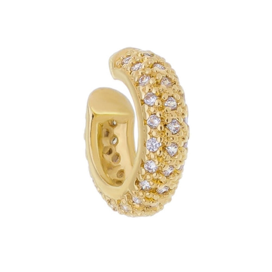 Piercing de Encaixe Piuka Ayleen Argola Zircônia Cristal Folheado a Ouro 18k