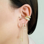 Piercing de Encaixe Piuka Ayleen Argola Zircônia Cristal Folheado a Ouro 18k