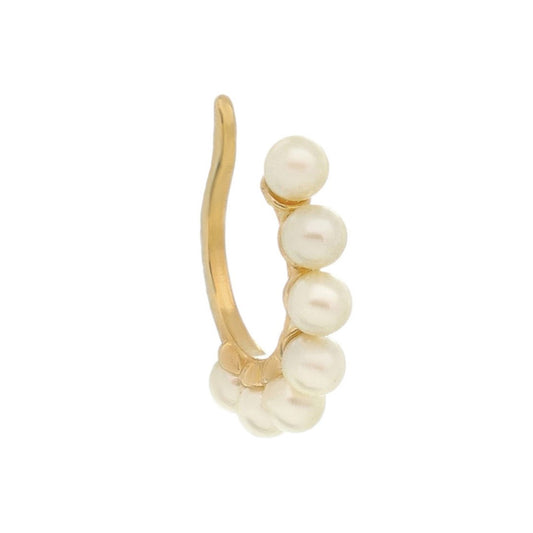 Piercing de Pressão Piuka Lola Pérolas Folheado a Ouro 18k