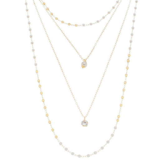 Mix de Colares Lala Pérolas Zircônias Folheado a Ouro 18k
