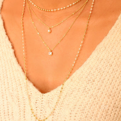 Mix de Colares Lala Pérolas Zircônias Folheado a Ouro 18k