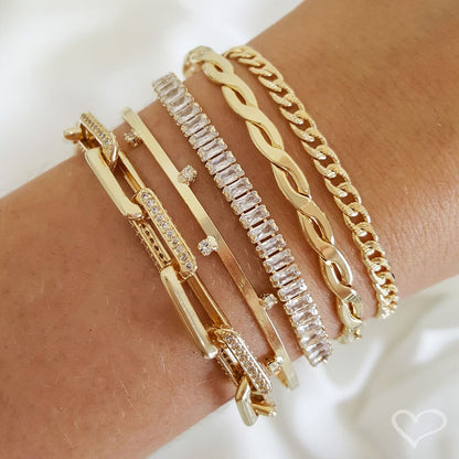 Pulseira Folheada a Ouro 18k Elos Groumet Trabalhados Lica