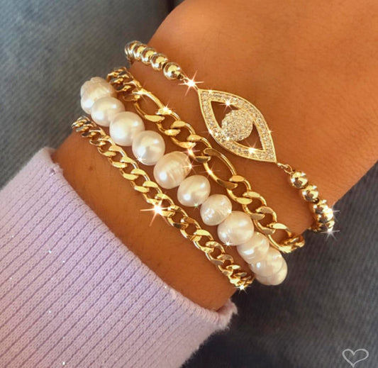 Pulseira Folheada a Ouro 18k Elos Groumet Lili