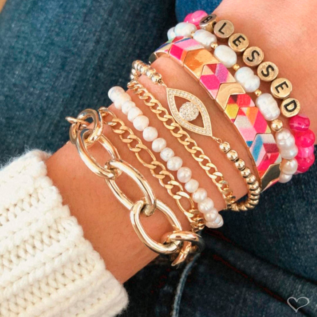 Pulseira Folheada a Ouro 18k Elos Groumet Lili
