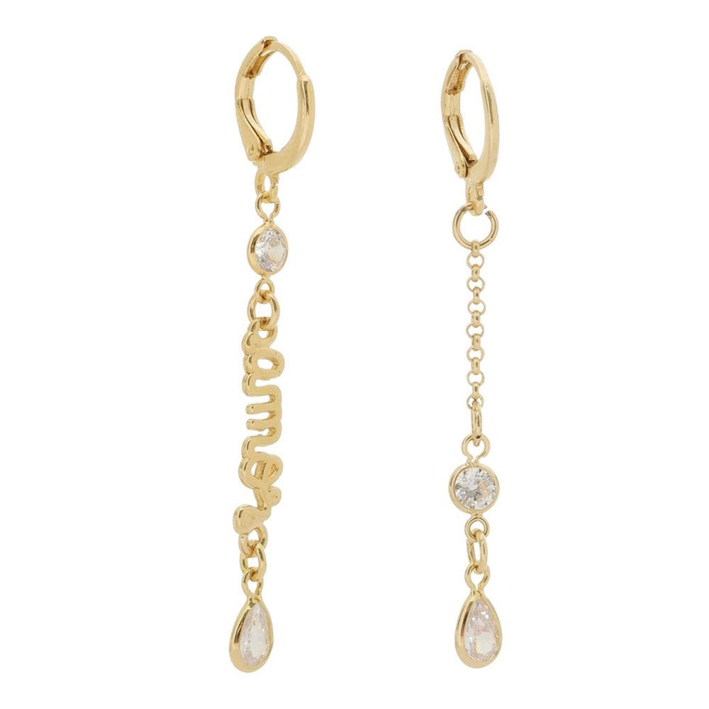 Brinco Argolinha Penélope Amor Ponto de Luz Folheado a Ouro 18k