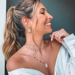 Colar Olho Grego Medalha Ayla Zircônia Folheado a Ouro 18k