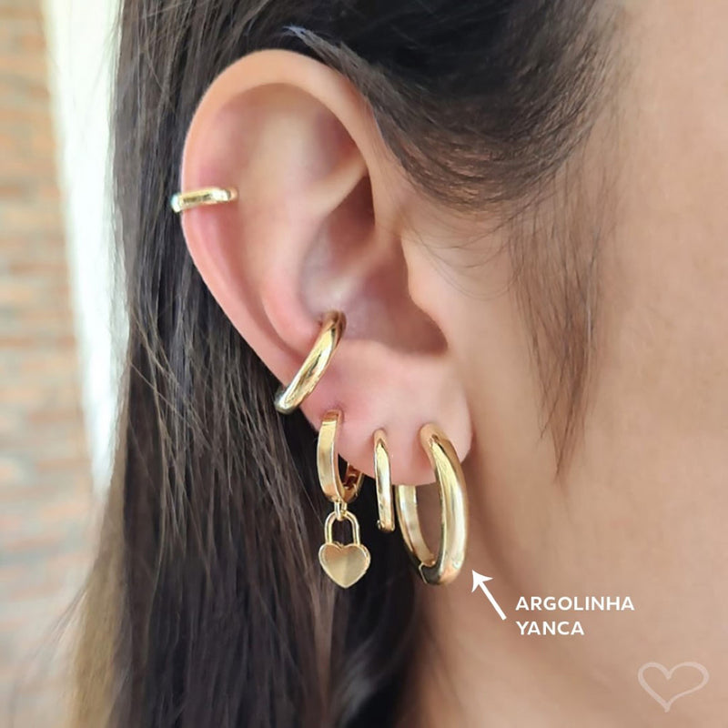 Brinco de Argola Yanca Folheado a Ouro 18k