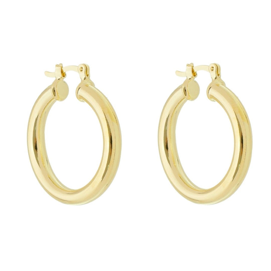 Brinco de Argola Tubo Nana M Folheado a Ouro 18k