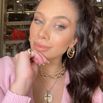 Brinco de Argola Tubo Nana M Folheado a Ouro 18k