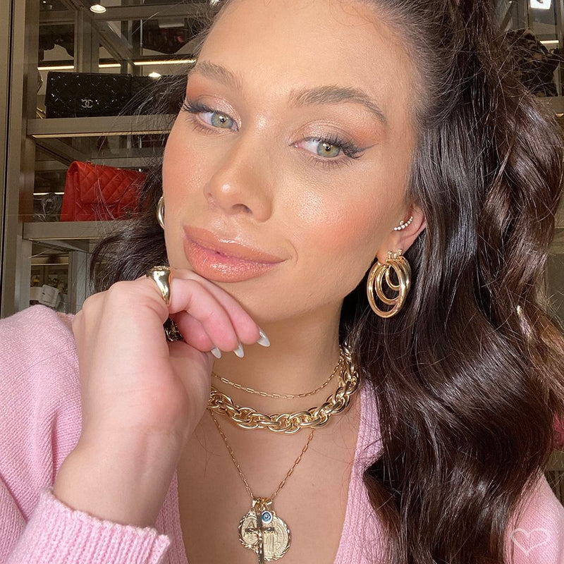 Brinco de Argola Tubo Nana M Folheado a Ouro 18k