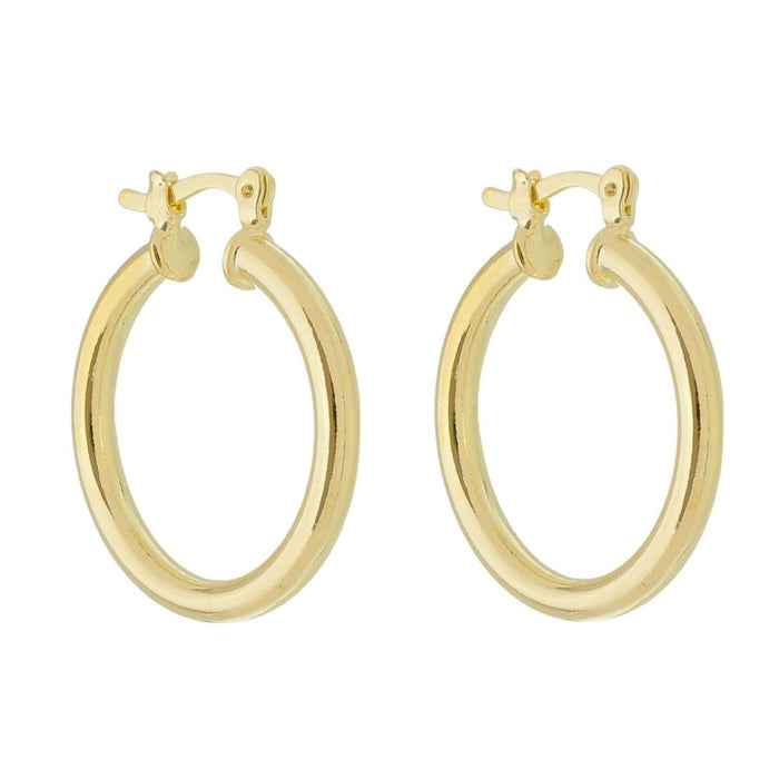 Brinco de Argola Tubo Nana G Folheado a Ouro 18k