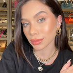 Brinco de Argola Tubo Lele M Folheado a Ouro 18 K